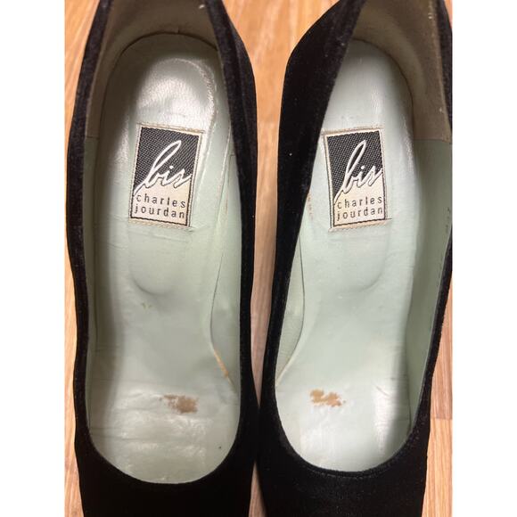 Charles Jourdan Velvet Pump Heels Size 7.5 - Picture 7 of 8